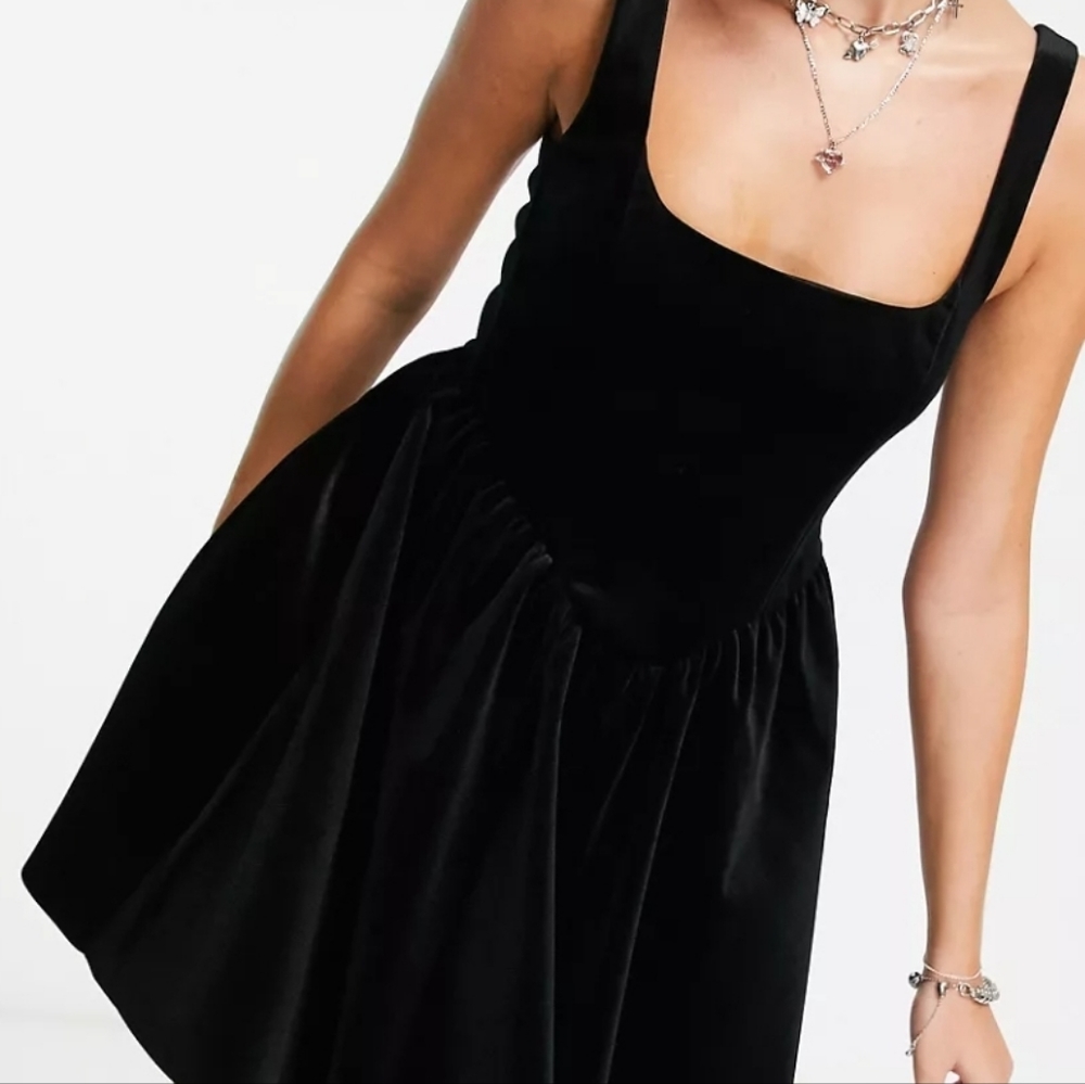 Black Velvet skater dress